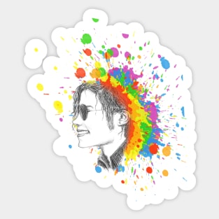 Michael Jackson Rainbow portrait Sticker